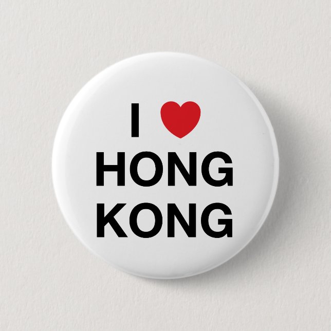 I HERZ-HONG- KONGAbzeichen-Button Button (Vorderseite)