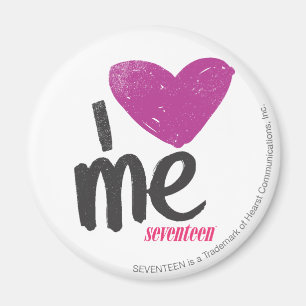 I Herz ich lila Magnet