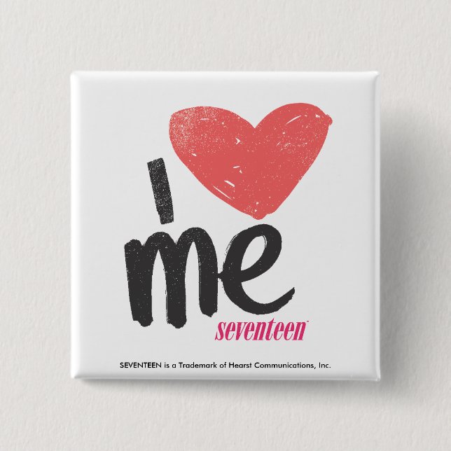 I Herz ich rosa Button (Vorderseite)