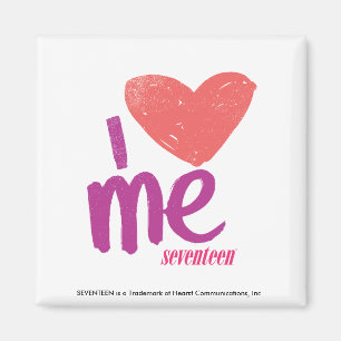 I Herz ich rosa/lila Magnet