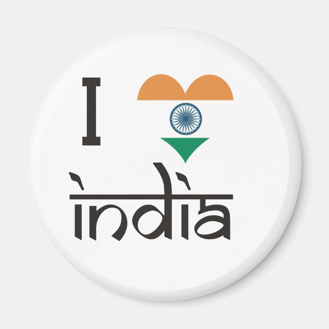 I "Herz Indien" - I Liebe Indien Magnet (Vorne)