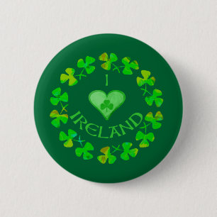 I Herz-Irland-Knöpfe Button