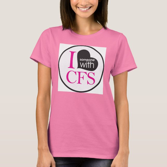 I {Herz} Jemand mit CFS (rosa) T-Shirt (Vorderseite)