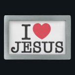 I Herz Jesus Rechteckige Gürtelschnalle<br><div class="desc">I Liebe Jesus oder i heart jesus</div>