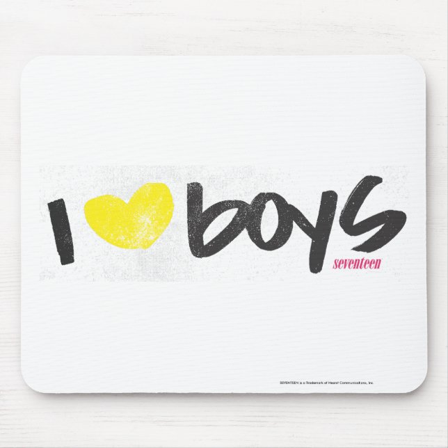 I Herz-Jungen-Gelb Mousepad (Vorne)