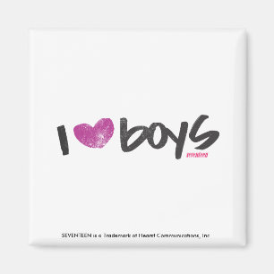 I Herz-Jungen lila Magnet