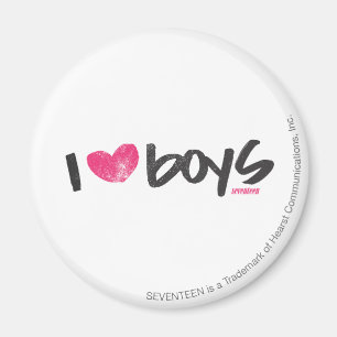 I Herz-Jungen magentarot Magnet