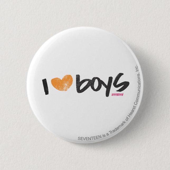 I Herz-Jungen orange Button (Vorderseite)