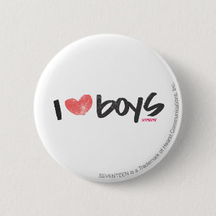 I Herz-Jungen-Rosa Button
