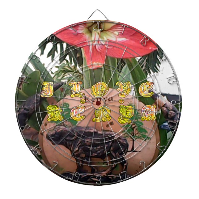 I (Herz) Kenya Buffalo Patch/Print Dartscheibe (vorne)