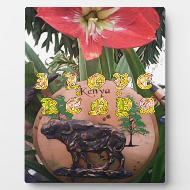 I (Herz) Kenya Buffalo Patch/Print Fotoplatte (Vorderseite)