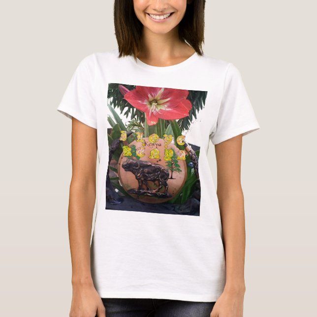 I (Herz) Kenya Buffalo Patch/Print T-Shirt (Vorderseite)