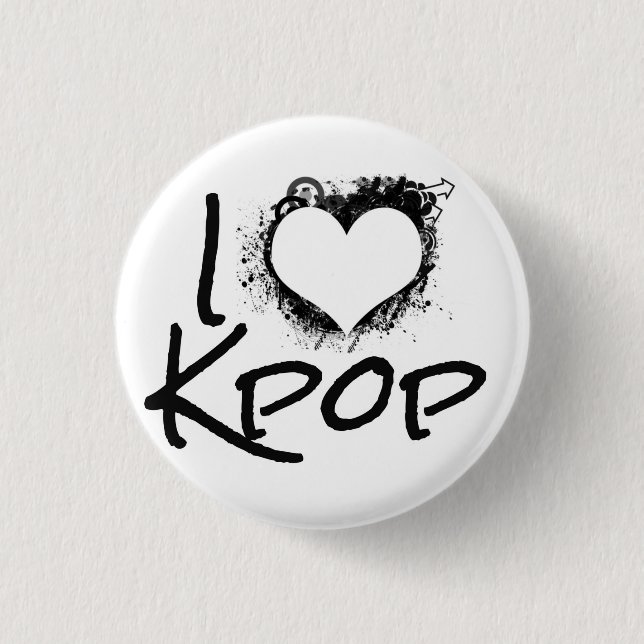 I Herz Kpop Knopf Button (Vorderseite)