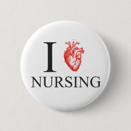 I Herz-Krankenpflege Button