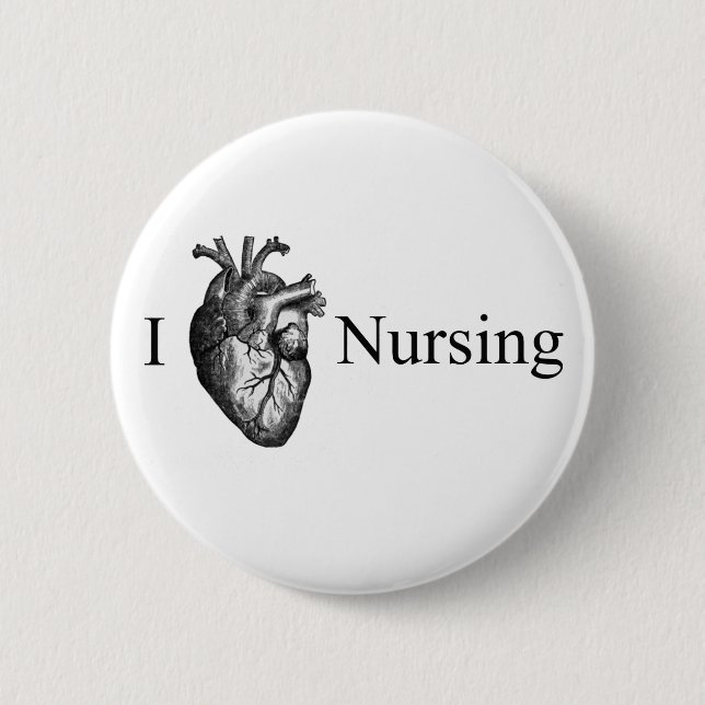 I Herz-Krankenpflege Button (Vorderseite)