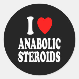 I Herz (Liebe) Anabolische Steroide Bodybuilding W Runder Aufkleber