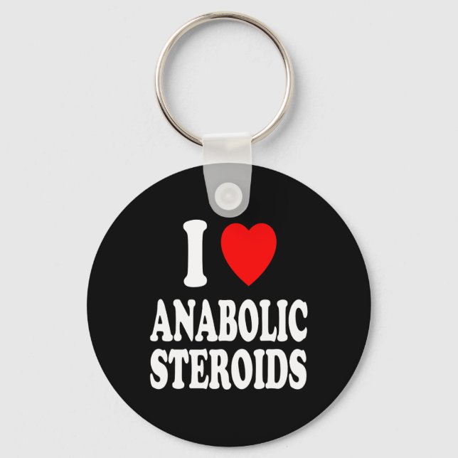I Herz (Liebe) Anabolische Steroide Bodybuilding W Schlüsselanhänger (Vorderseite)