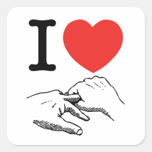 I Herz (Liebe) Anal Quadratischer Aufkleber