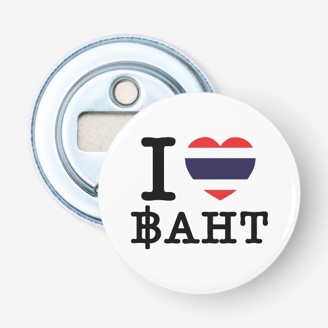 I Herz (Liebe) Baht Flaschenöffner (Vorderseite)