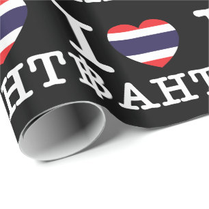 I Herz (Liebe) Baht Geschenkpapier