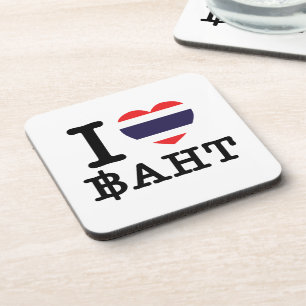 I Herz (Liebe) Baht Getränkeuntersetzer