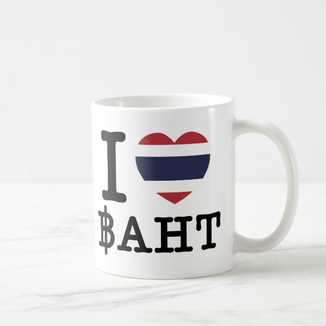 I Herz (Liebe) Baht Kaffeetasse (Rechts)