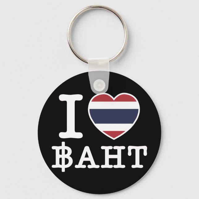 I Herz (Liebe) Baht Schlüsselanhänger (Vorderseite)