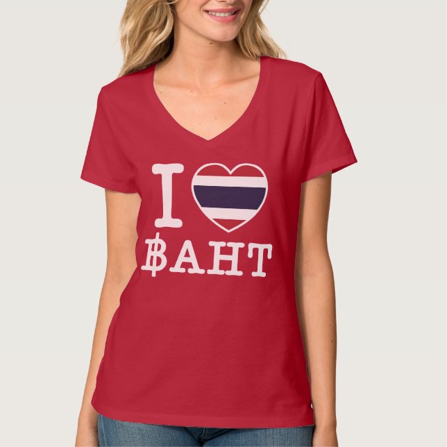 I Herz (Liebe) Baht T-Shirt (Vorderseite)