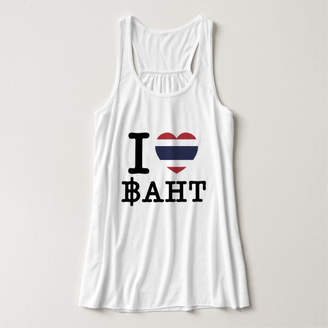 I Herz (Liebe) Baht Tank Top (Design Vorderseite)