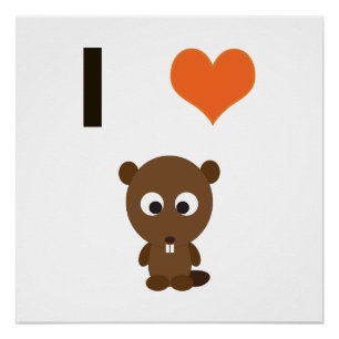 I Herz (Liebe) Biber Poster
