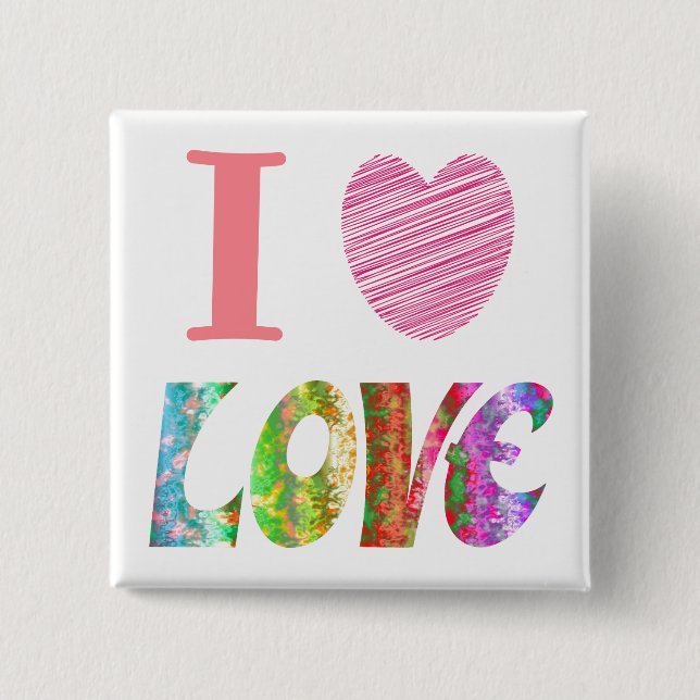 I Herz Liebe Button (Vorderseite)