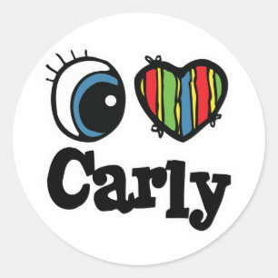 I Herz (Liebe) Carly Runder Aufkleber