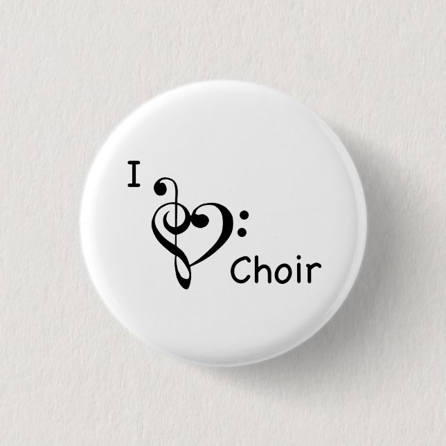 I Herz-Liebe-Chor-Musik-Knopf Button (Vorderseite)