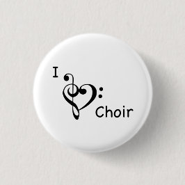I Herz-Liebe-Chor-Musik-Knopf Button