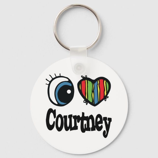 I Herz (Liebe) Courtney Schlüsselanhänger (Vorderseite)