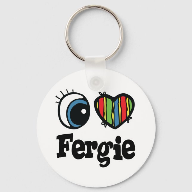 I Herz (Liebe) Fergie Schlüsselanhänger (Vorderseite)
