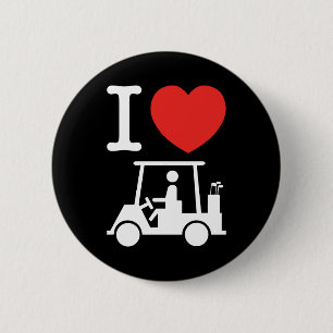 I Herz (Liebe) Golfplatz Button