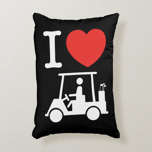 I Herz (Liebe) Golfplatz Dekokissen (Vorderseite(Vertikal))