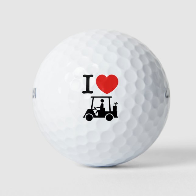 I Herz (Liebe) Golfplatz Golfball (Vorderseite)