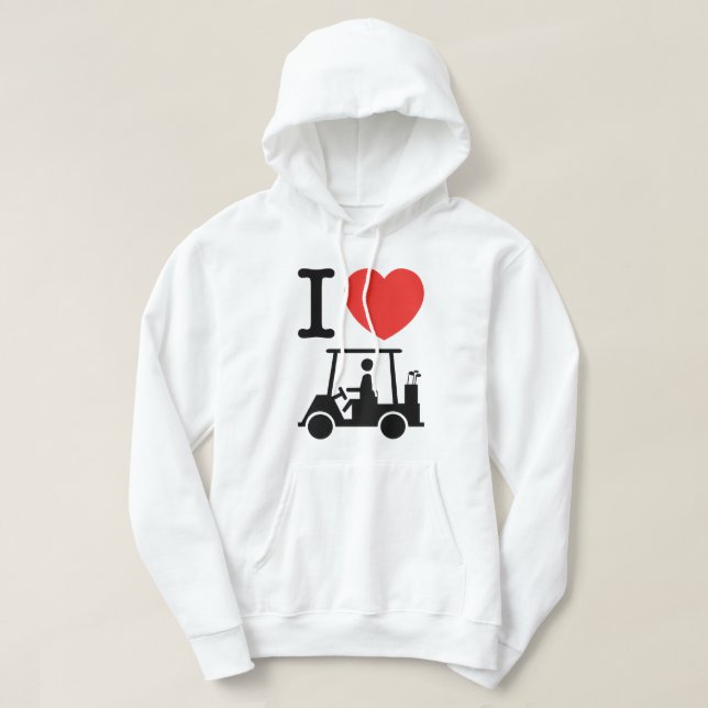 I Herz (Liebe) Golfplatz Hoodie (Design vorne)