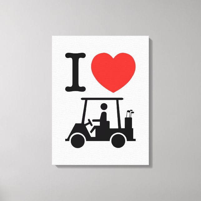 I Herz (Liebe) Golfplatz Leinwanddruck (Vorderseite)