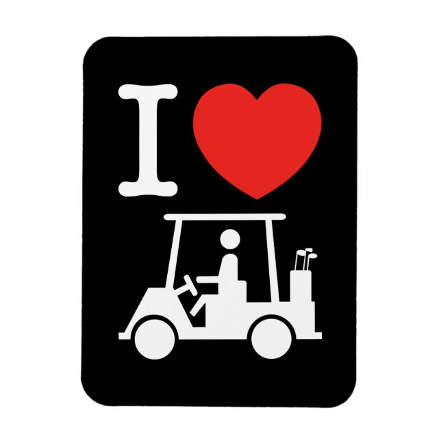 I Herz (Liebe) Golfplatz Magnet (Vertikal)