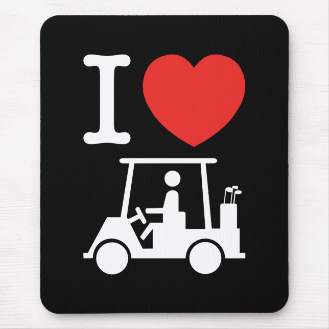 I Herz (Liebe) Golfplatz Mousepad (Vorne)