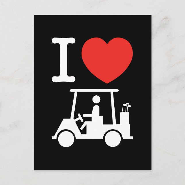 I Herz (Liebe) Golfplatz Postkarte (Vorderseite)