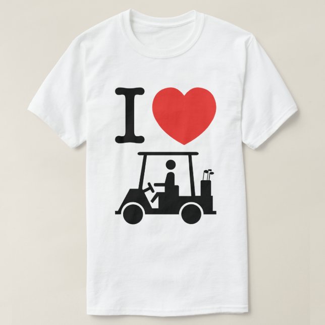 I Herz (Liebe) Golfplatz T-Shirt (Design vorne)