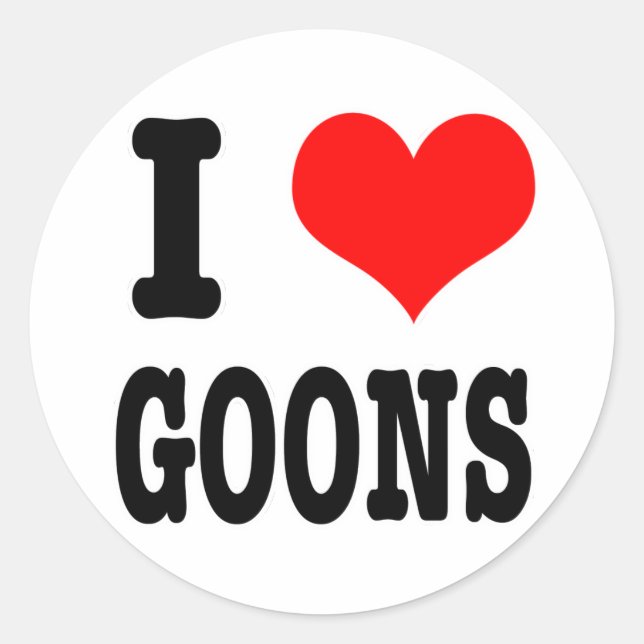 I HERZ (LIEBE) GOONS RUNDER AUFKLEBER (Vorderseite)