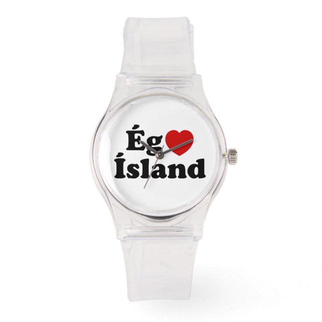 I Herz (Liebe) Island [Ég Elska Ísland] Island Armbanduhr (Vorderseite)