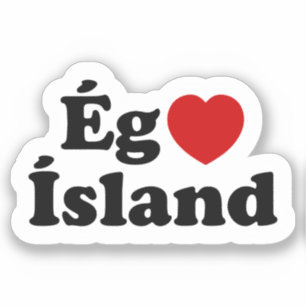 I Herz (Liebe) Island [Ég Elska Ísland] Island Aufkleber