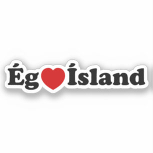 I Herz (Liebe) Island [Ég Elska Ísland] Island Aufkleber