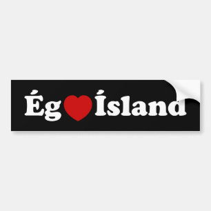 I Herz (Liebe) Island [Ég Elska Ísland] Island Autoaufkleber